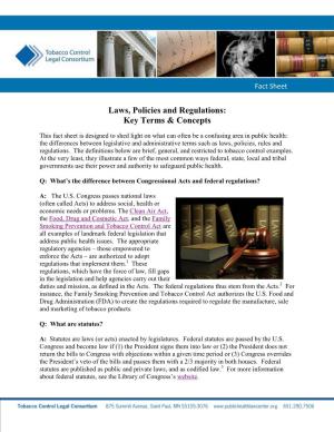Laws, Policies and Regulations: Key Terms & Concepts