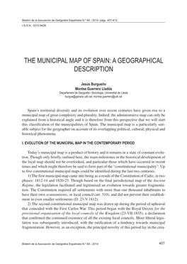 The Municipal Map of Spain: a Geographical Description