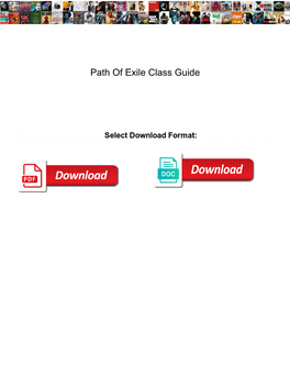 Path of Exile Class Guide