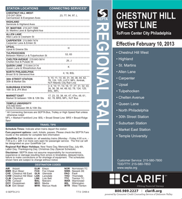 Chestnut Hill West Line Public Timetable Layout 1