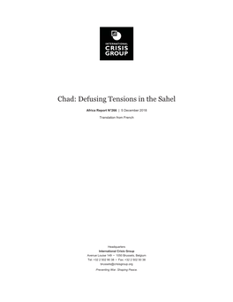 Chad: Defusing Tensions in the Sahel