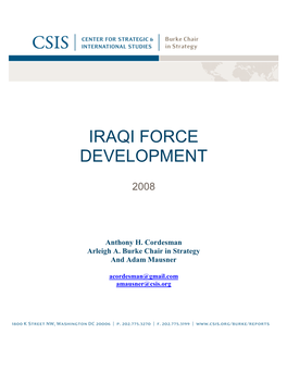 Iraqi Force Development