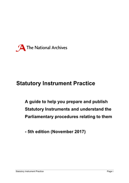 Statutory Instrument Practice
