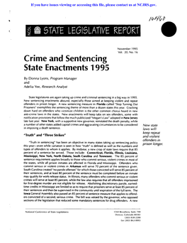 Crime and Sentencing State Enactments 1995