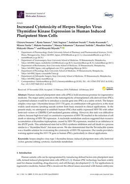 Increased Cytotoxicity of Herpes Simplex Virus Thymidine Kinase Expression in Human Induced Pluripotent Stem Cells