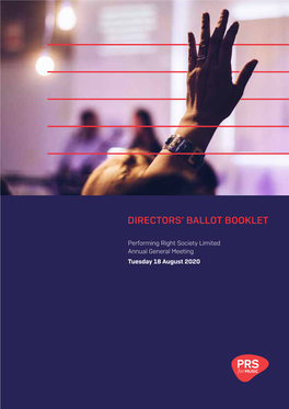 Directors' Ballot Booklet