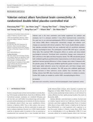 Valerian Extract Alters Functional Brain Connectivity: a Randomized Double‐Blind Placebo‐Controlled Trial
