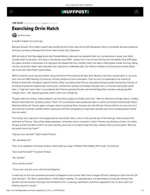 Exorcising Orrin Hatch | Huffpost