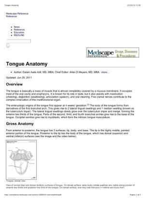 Tongue Anatomy 25/03/13 11:05