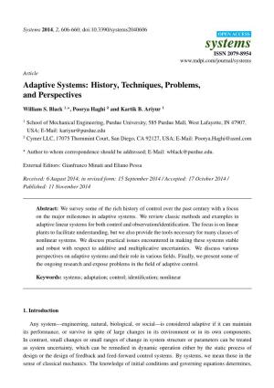 Adaptive Systems: History, Techniques, Problems, and Perspectives