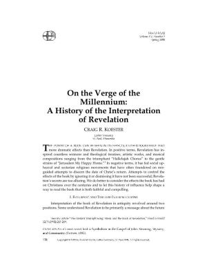 On the Verge of the Millennium: a History of the Interpretation of Revelation