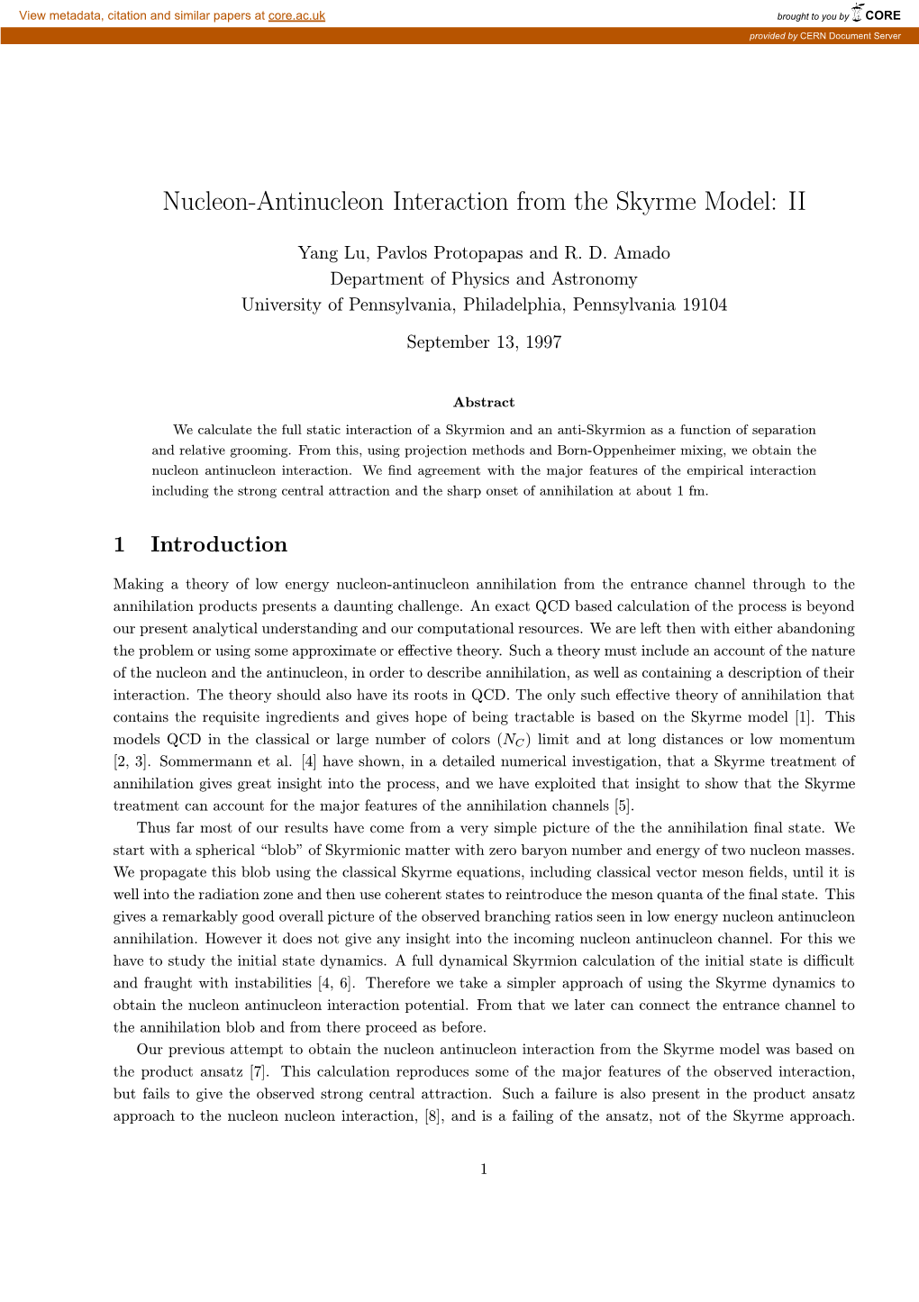 Nucleon-Antinucleon Interaction from the Skyrme Model: II