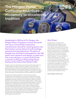 The Morgan Motor Company Embraces Modernity to Accelerate Tradition