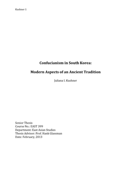 Confucianism in South Korea