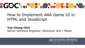 How to Implement AAA Game UI in HTML and Javascript