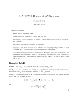 MATH 2200 Homework #9 Solutions