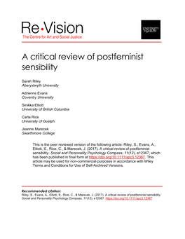 A Critical Review of Postfeminist Sensibility