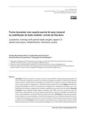 Locomotor Training with Partial Body Weight Support in Spinal Cord Injury Rehabilitation: Literature Review