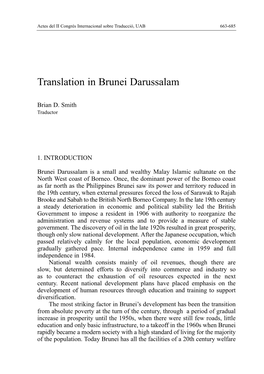 Translation in Brunei Darussalam