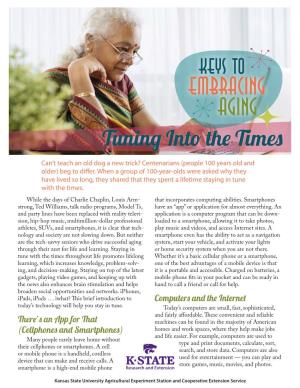 MF3261 Keys to Embracing Aging: Tuning Into the Times