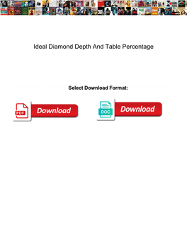 Ideal Diamond Depth and Table Percentage