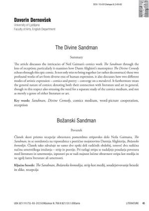 Davorin Dernovšek the Divine Sandman Božanski Sandman