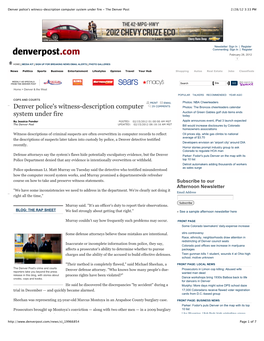 Denver Police's Witness-Description Computer System Under Fire - the Denver Post 2/28/12 3:33 PM