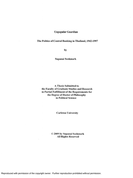 The Politics of Central Banking in Thailand, 1942-1997 Supanai