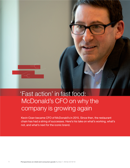 'Fast Action' in Fast Food: Mcdonald's CFO on Why the Company Is