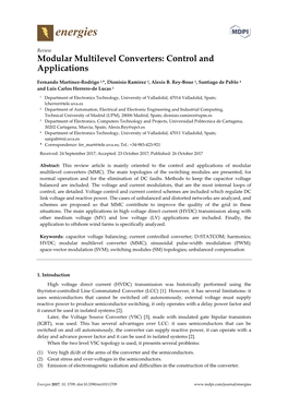 Modular Multilevel Converters: Control and Applications