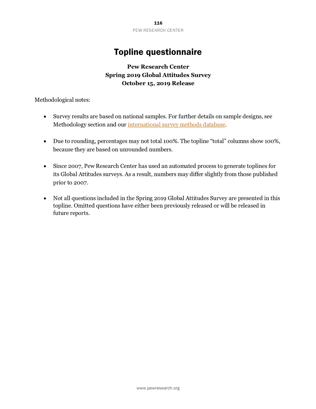 Topline Questionnaire