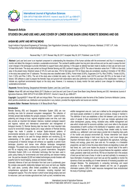 Research Article STUDIES on LAND USE and LAND COVER of LOWER SONE BASIN USING REMOTE SENSING and GIS
