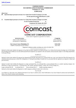 COMCAST CORPORATION (Exact Name of Registrant As Specified in Its Charter)