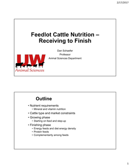 Feedlot Cattle Nutrition – Receiving to Finish
