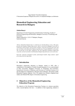 Biomedical Engineering Education and Research in Hungary