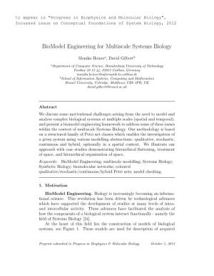 Biomodel Engineering for Multiscale Systems Biology
