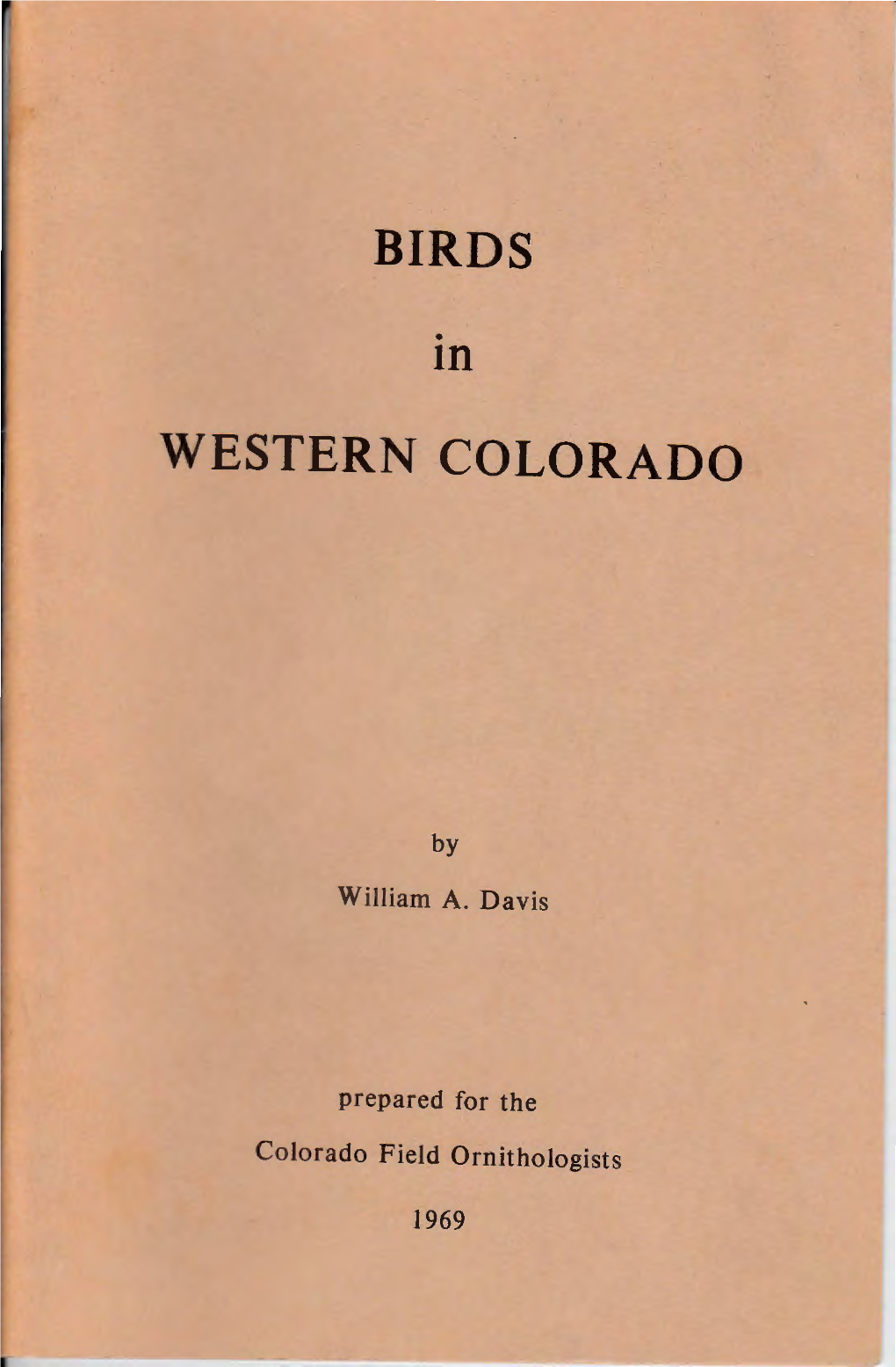Birds Western Colorado