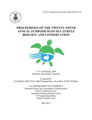 Proceedings of the Twenty-Ninth Annual Symposium on Sea Turtle Biology and Conservation