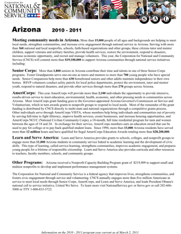 Arizona 2010 - 2011