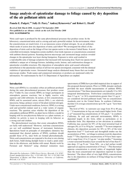 Image Analysis of Epicuticular Damage to Foliage Caused by Dry Deposition of the Air Pollutant Nitric Acid