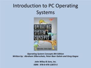 Introduction to PC Operating Systems