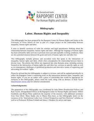 Labor, Human Rights and Inequality
