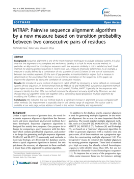 Pairwise Sequence Alignment Algorithm by a New Measure Based