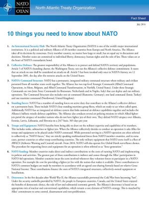 10 Things You Need to Know About NATO