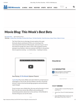 Movie Blog: This Week's Best Bets