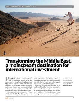 Transforming the Middle East, a Mainstream Destination for International Investment