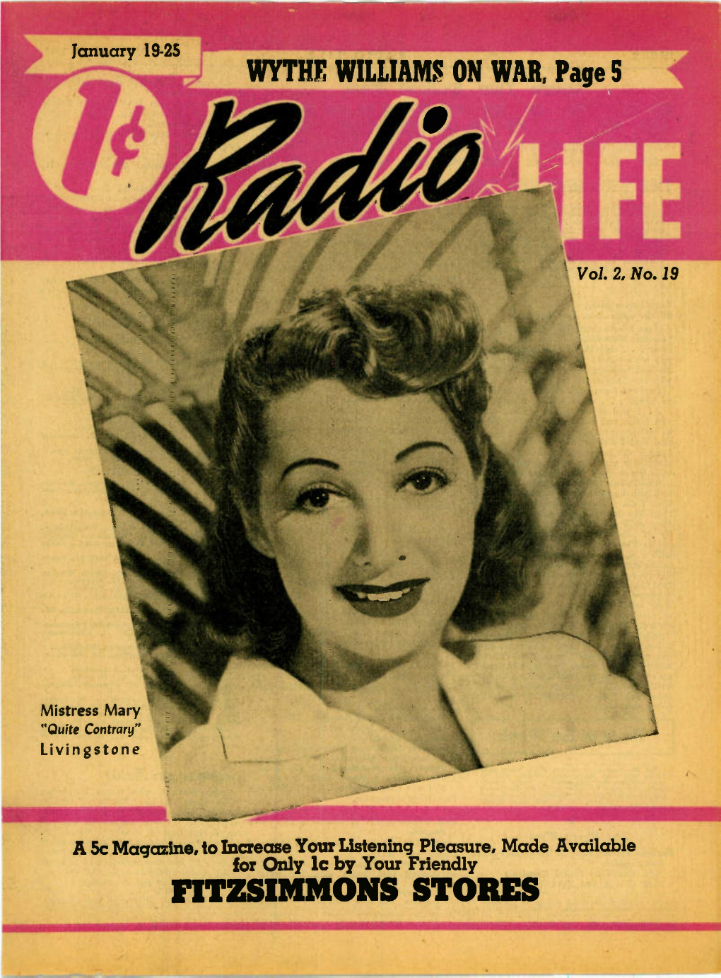 Fitzsimmons Stores January 19, 1941 Page 2 Radio Life