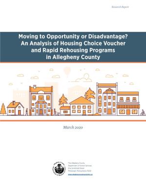 An Analysis of Housing Choice Voucher and Rapid Rehousing Programs in Allegheny County