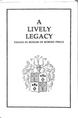 A Lively Legacy Essays in Honor of Robert Preus ,,I