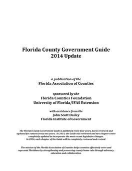 Florida County Government Guide 2014 Update